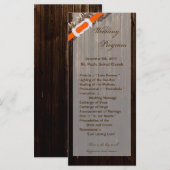 25 4x9 Programme de mariage Grange Wood Rustic Cou (Devant / Derrière)