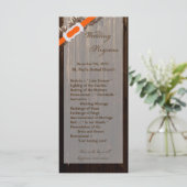25 4x9 Programme de mariage Grange Wood Rustic Cou (Debout devant)