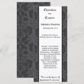 25 4x9 Programme de mariage Gris Noir Formel Gothi (Devant / Derrière)