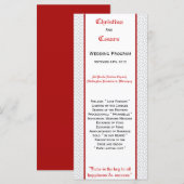 25 4x9 Programme de mariage Gris Rouge Formel Impr (Devant / Derrière)