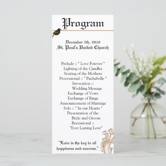 25 4x9 Programme de mariage Inséparables officiels (Debout devant)