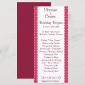 25 4x9 Programme de mariage Inséparables Pink Stri (Devant / Derrière)