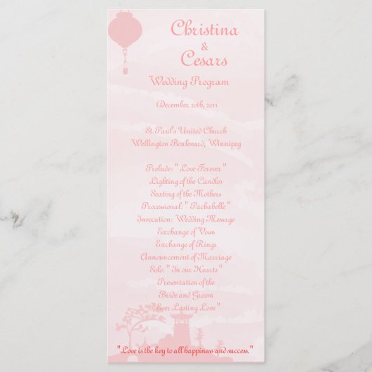 25 4x9 Programme de mariage Jardin oriental (Devant)