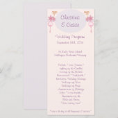 25 4x9 Programme de mariage Lanterne/Fleurs rose v (Devant / Derrière)