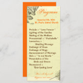 25 4x9 Programme de mariage Main tiré Leaves Autom (Devant / Derrière)