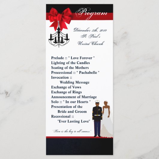 25 4x9 Programme de mariage Marine Africaine Amer (Devant)