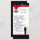 25 4x9 Programme de mariage Marine Uniform Groom B (Devant / Derrière)