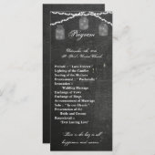 25 4x9 Programme de mariage Mason Jar Cha (Devant / Derrière)