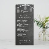 25 4x9 Programme de mariage Mason Jar Cha (Debout devant)