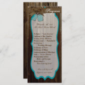 25 4x9 Programme de mariage Mason Jar Initiales ru (Devant / Derrière)