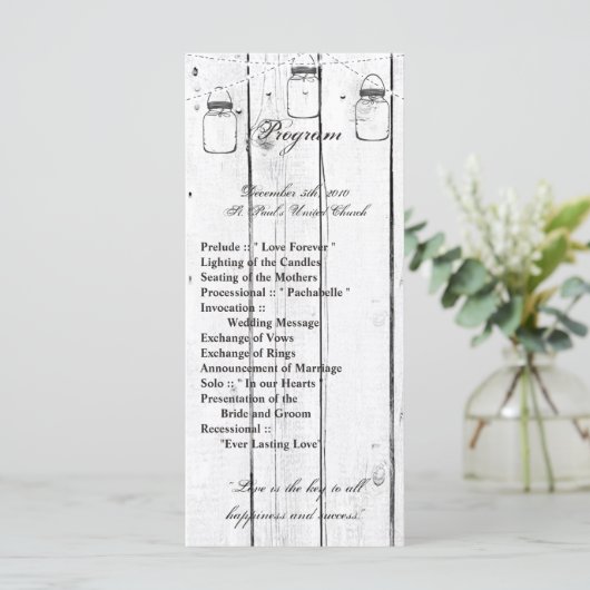 25 4x9 Programme de mariage Mason Jar Lights (Debout devant)