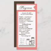 25 4x9 Programme de mariage Mason Jar Pays Rustiqu (Devant / Derrière)