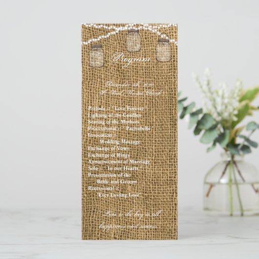 25 4x9 Programme de mariage Mason Jar String Light (Debout devant)
