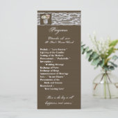 25 4x9 Programme de mariage Mason Jars avec Rose (Debout devant)