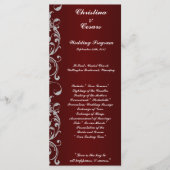 25 4x9 Programme de mariage Noir Maroon Gris Fils  (Devant)