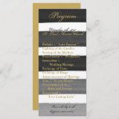 25 4x9 Programme de mariage Ombre Stripe Black Lin (Devant / Derrière)