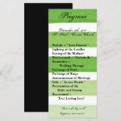 25 4x9 Programme de mariage Ombre Stripe Green Lin (Devant / Derrière)