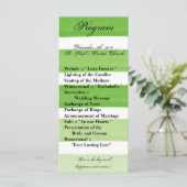 25 4x9 Programme de mariage Ombre Stripe Green Lin (Debout devant)