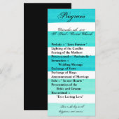 25 4x9 Programme de mariage Ombre Stripe Turquoise (Devant / Derrière)