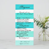 25 4x9 Programme de mariage Ombre Stripe Turquoise (Debout devant)
