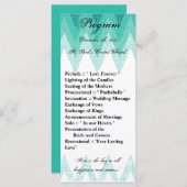 25 4x9 Programme de mariage Ombre Turquoise Chevro (Devant / Derrière)