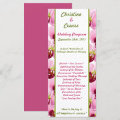 25 4x9 Programme de mariage Orchidée rose Longue t (Devant / Derrière)