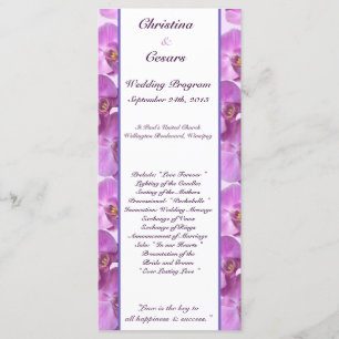 25 4x9 Programme de mariage Orchidées violettes su