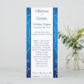 25 4x9 Programme de mariage Papier Plan Blue Swirl (Debout devant)
