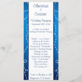 25 4x9 Programme de mariage Papier Plan Blue Swirl (Devant)