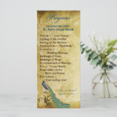 25 4x9 Programme de mariage Peacock Plumes Vintage (Debout devant)