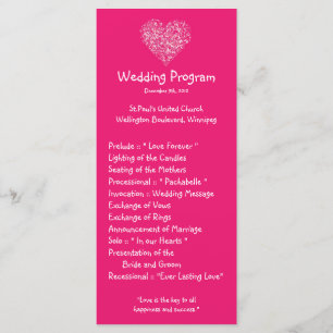 25 4x9 Programme de mariage Pétales floraux roses 