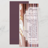 25 4x9 Programme de mariage Plumes Centre Pièce Gl (Devant / Derrière)
