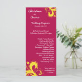 25 4x9 Programme de mariage Points Hot rose/Jaune (Debout devant)