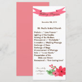 25 4x9 Programme de mariage Printemps Hibiscus Fle (Devant / Derrière)