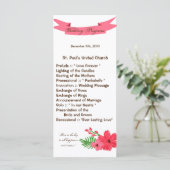 25 4x9 Programme de mariage Printemps Hibiscus Fle (Debout devant)