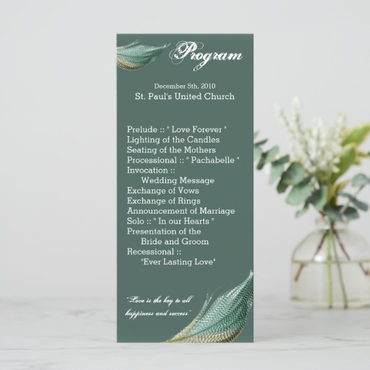 25 4x9 Programme de mariage Quail Feather Bird Pig (Debout devant)