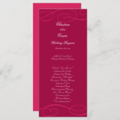 25 4x9 Programme de mariage Raspberry Pink Loops/S (Devant / Derrière)