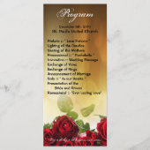 25 4x9 Programme de mariage Red Rose Bouquet Brida (Devant)