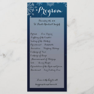 25 4x9 Programme de mariage Snowflakes hiver glace
