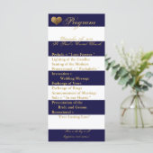 25 4x9 Programme de mariage Stripe moderne Marine  (Debout devant)