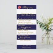 25 4x9 Programme de mariage Stripe moderne Marine  (Debout devant)