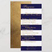 25 4x9 Programme de mariage Stripe moderne Marine  (Devant / Derrière)