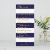25 4x9 Programme de mariage Stripe moderne Marine  (Debout devant)
