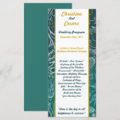 25 4x9 Programme de mariage Turquoise/Jaune Mustar (Devant / Derrière)