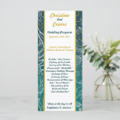 25 4x9 Programme de mariage Turquoise/Jaune Mustar (Debout devant)