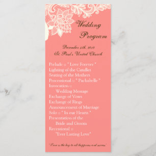 25 4x9 Programme de mariage Vintage de dentelle vi