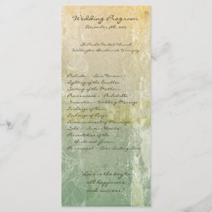 25 4x9 Programme de mariage Vintage Floral Antique