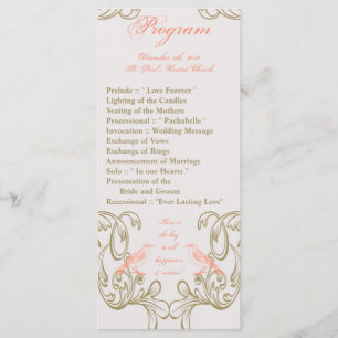 25 4x9 Programme de mariage Vintage Victoria Insép