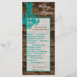 25 4x9 Programme de mariage Western Rustic Chandel