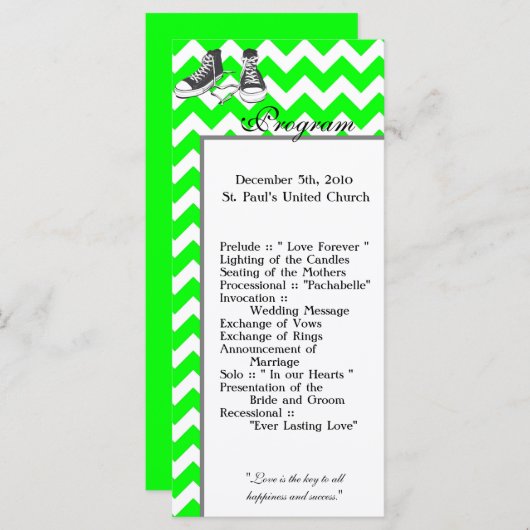 25 4x9 Trouwprogramma Chevron Stripe Zig Zag Prin Programma (Voorkant / Achterkant)